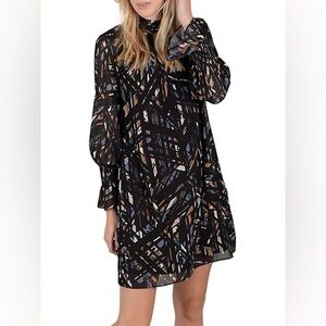 Molly Bracken Stained Glass-Print Mini Shift Dress Size Medium NWT